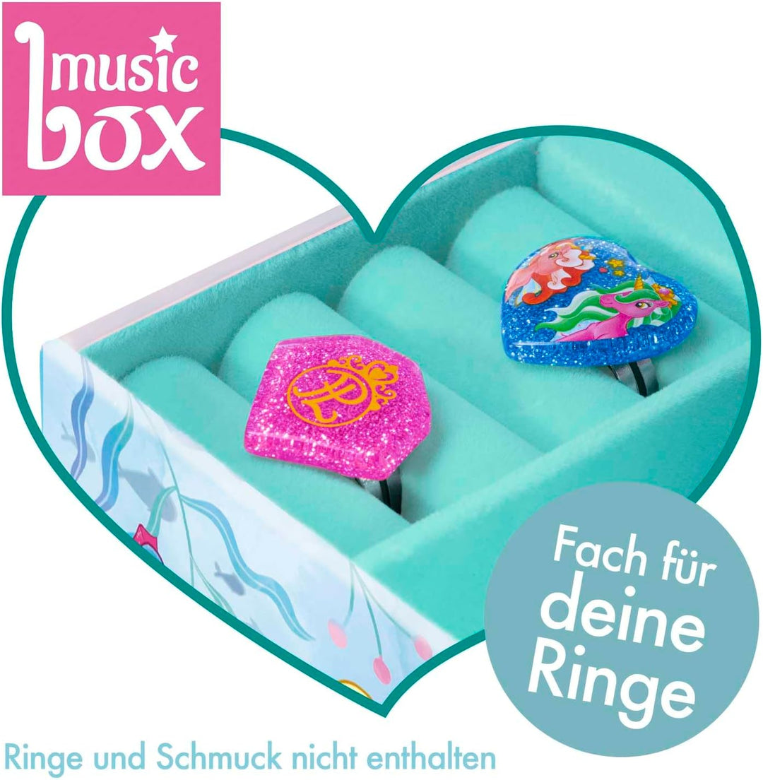 CRAZE MUSIC BOX Mermaid | Spieluhr mit Melodie, Mädchen Schmuckkästchen mit drehender Meerjungfrau,
