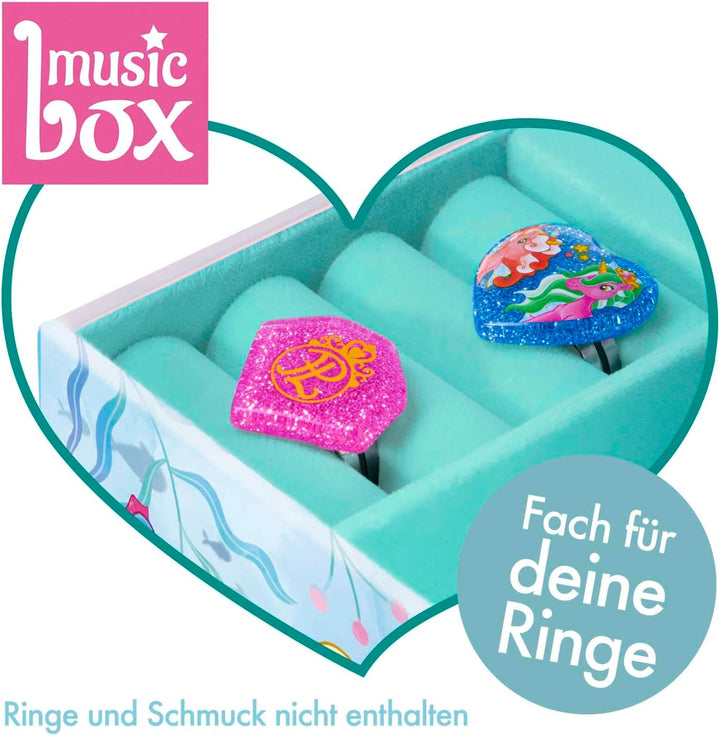 CRAZE MUSIC BOX Mermaid | Spieluhr mit Melodie, Mädchen Schmuckkästchen mit drehender Meerjungfrau,