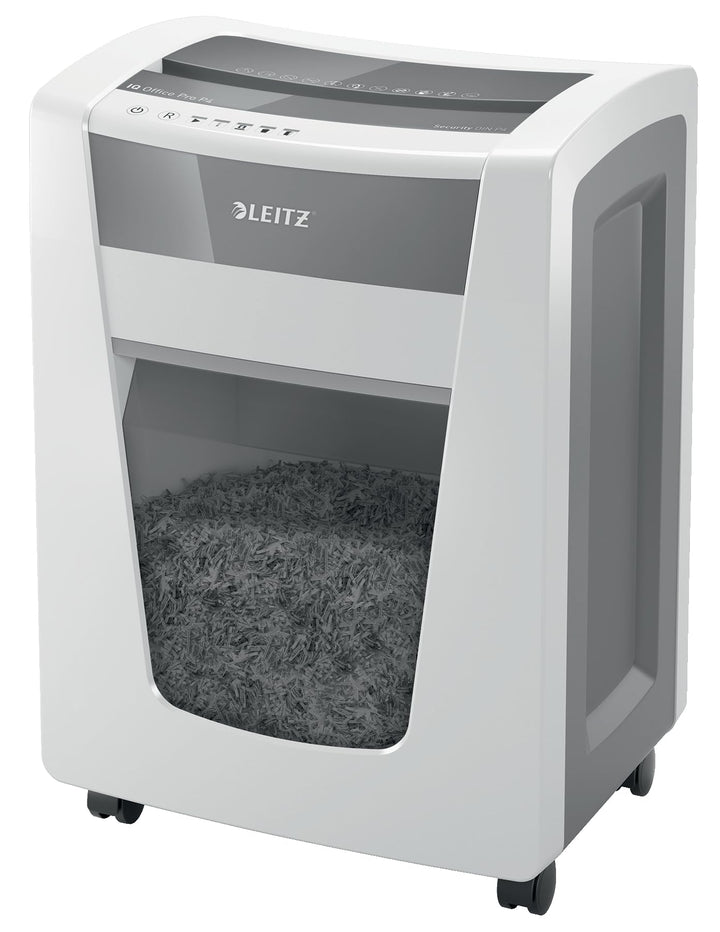 Leitz IQ Aktenvernichter Office Pro Sicherheitsstufe P4, mit Touch-Funktionstasten, Partikelschnitt,