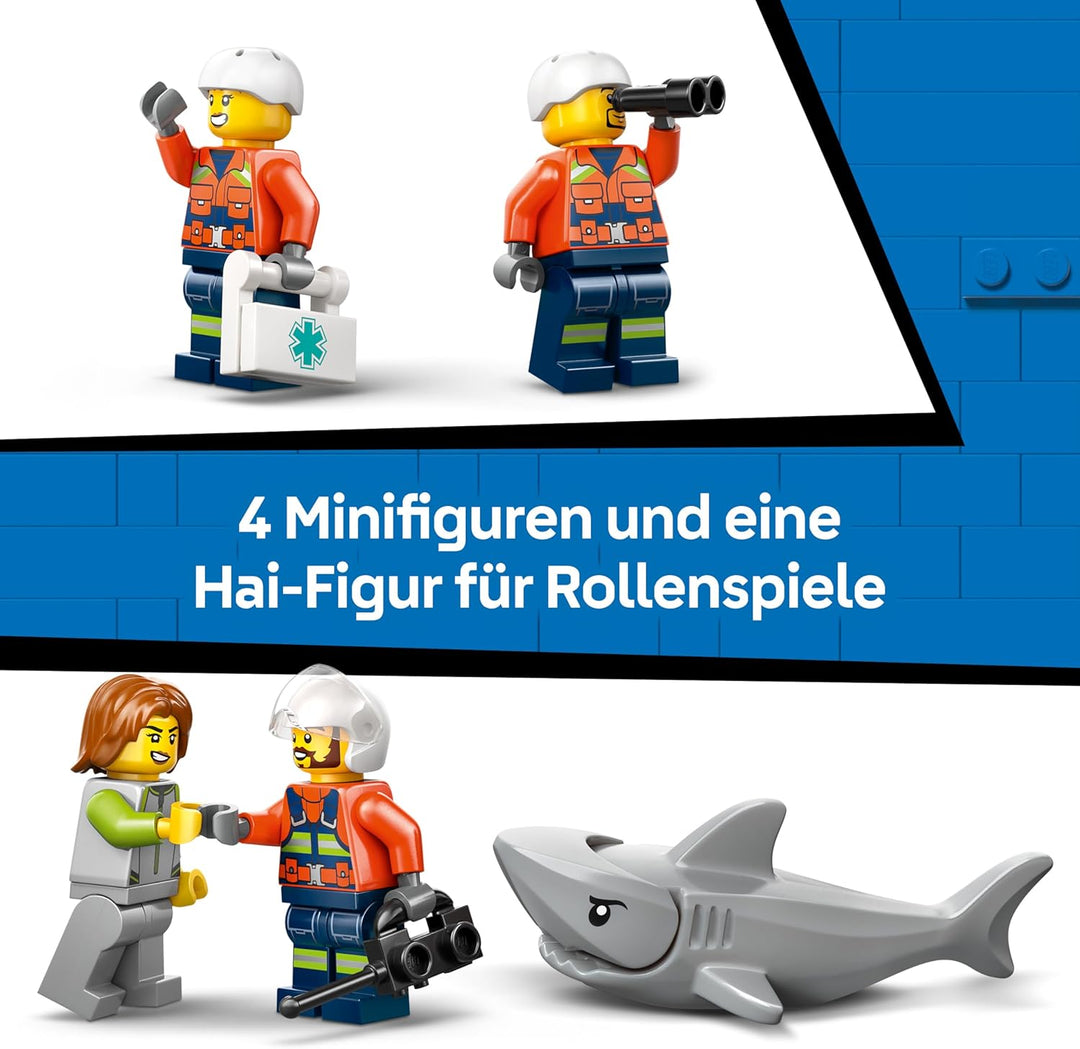 LEGO City Hubschrauber der Küstenwache - Spielzeug Einsatzfahrzeug - Modellbau mit Schiebetüren, Win