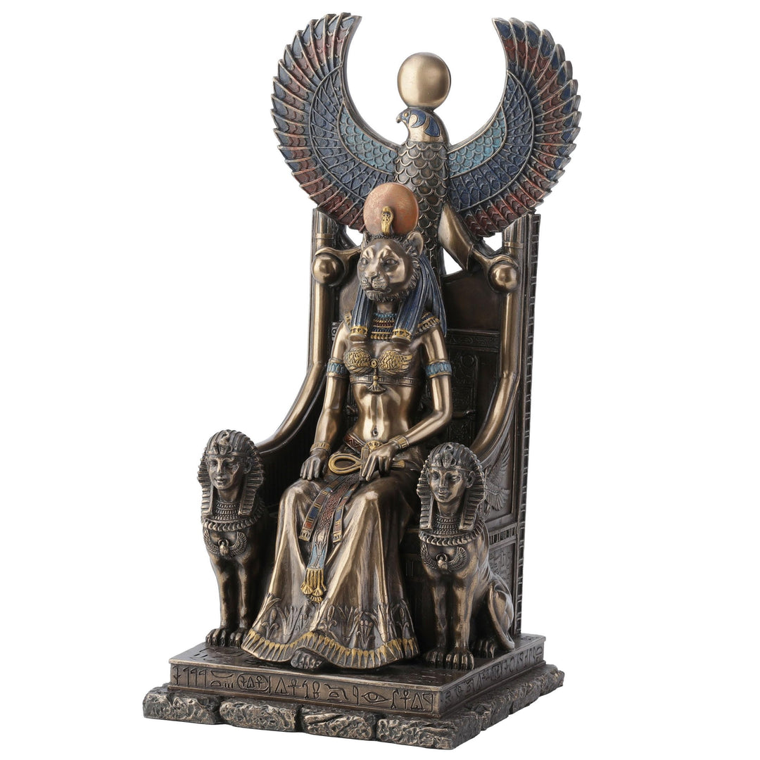 Antike Ägyptische Göttin der Heilung Sachmet sitzend auf Thron Statue