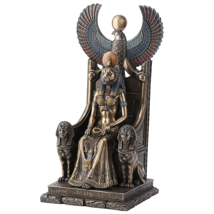 Antike Ägyptische Göttin der Heilung Sachmet sitzend auf Thron Statue