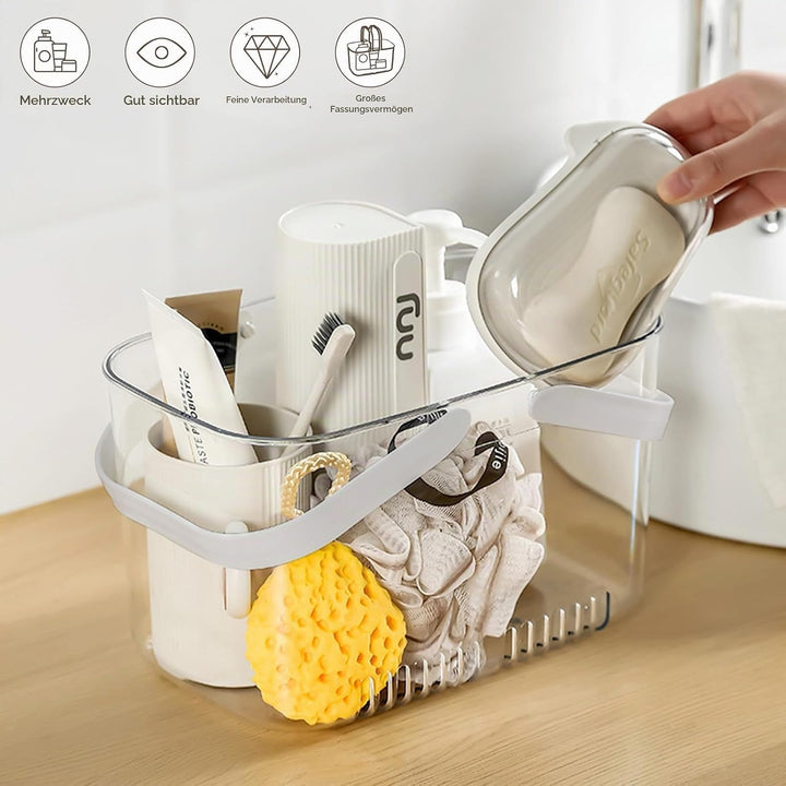Cyrank Tragbare Dusche Caddy Korb, Tragbarer Duschkorb mit Griffen Putzmittel Organizer Caddy Organi