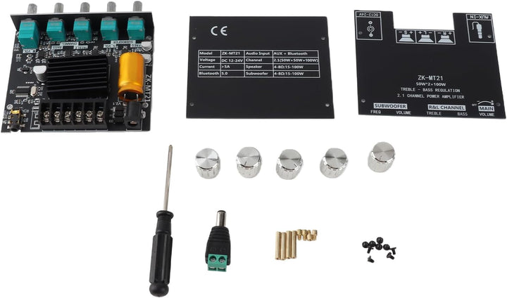 ZK-MT21 Bluetooth-Leistungsverstärkerplatine 2.1-Kanal-Verstärkermodul Audio-Leistungsverstärkerplat