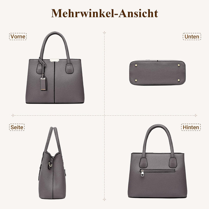 DIRRONA Elegant Damen Handtasche Schultertasche Gross Kapazität Umhängetasche Beiläufig Reise Tasche