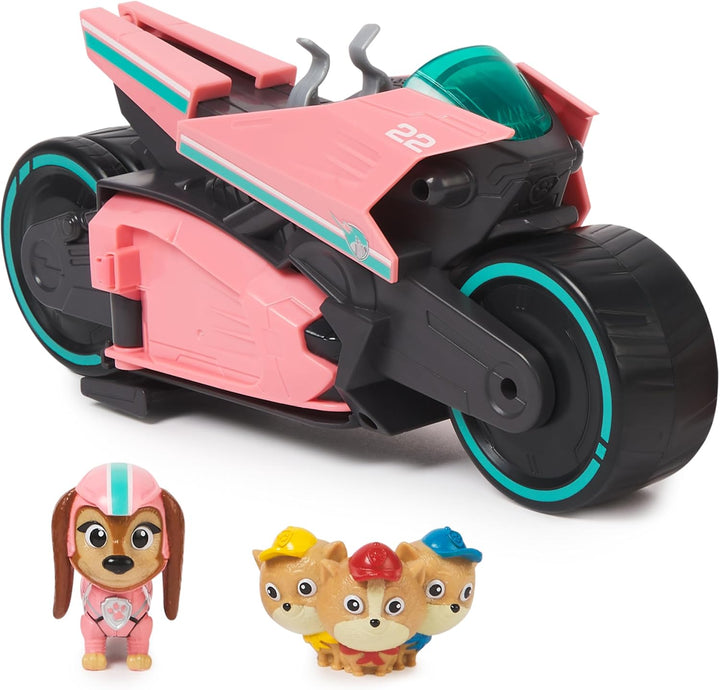 PAW Patrol The Mighty Movie - Motorrad Spielzeugfahrzeug mit Mighty Pups Liberty und Junior Patrolle
