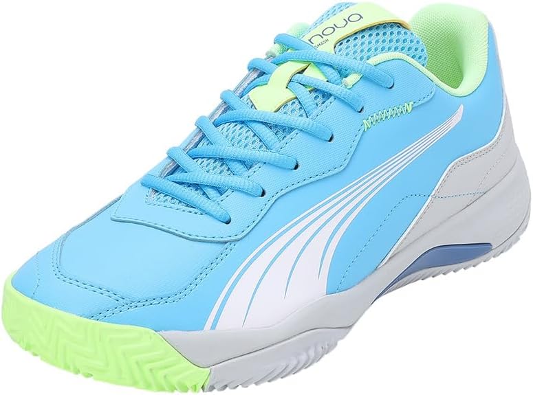 PUMA Unisex Nova Smash Tennis Shoe, Luminous Blue Puma White Glacial Gray