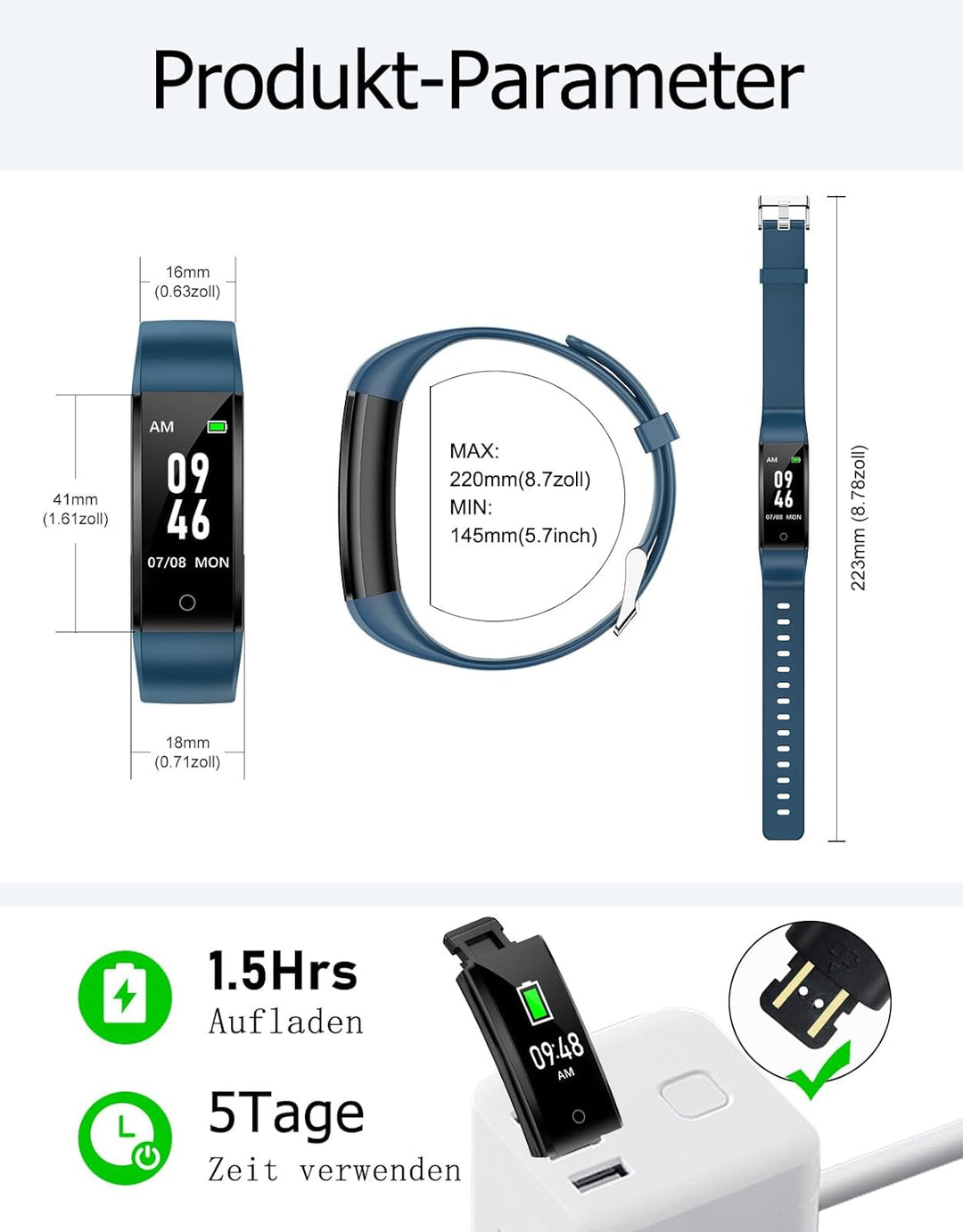 GRV Schrittzähler Uhr Ohne Bluetooth/App/Handy für Damen und Heren,Kinder Fitness Tracker Fitnessuhr