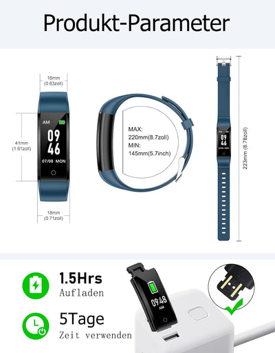 GRV Schrittzähler Uhr Ohne Bluetooth/App/Handy für Damen und Heren,Kinder Fitness Tracker Fitnessuhr