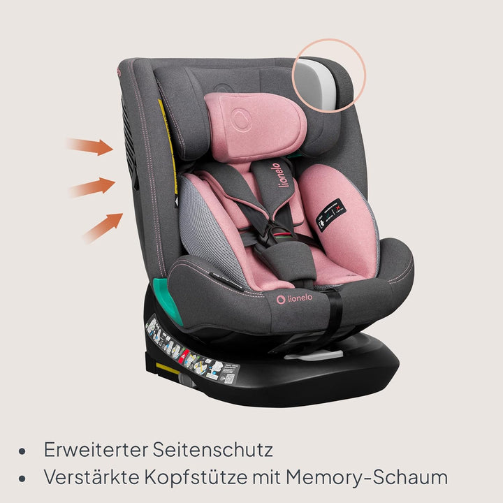 Lionelo Bastiaan i-Size One 360o drehbarer Autositz für Kinder von 40-150 cm, Montage in Fahrtrichtu