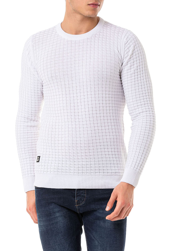 Red Bridge Herren Strickpullover Pullover, Weiss