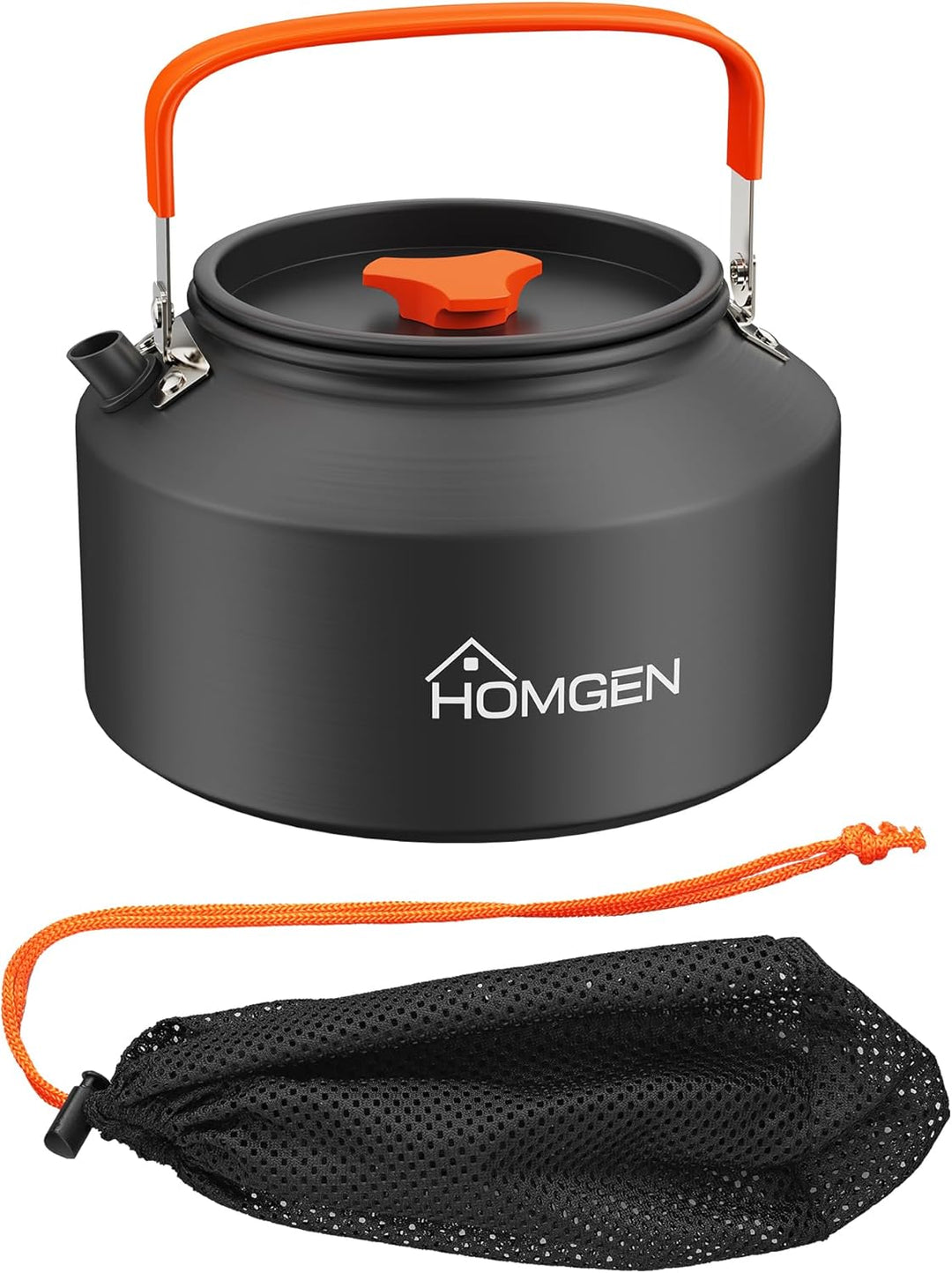 HOMGEN Camping-kessel 2 L tragbarer Campingkocher Aluminiumoxid-Wasserkocher Kochgeschirr mit Traget