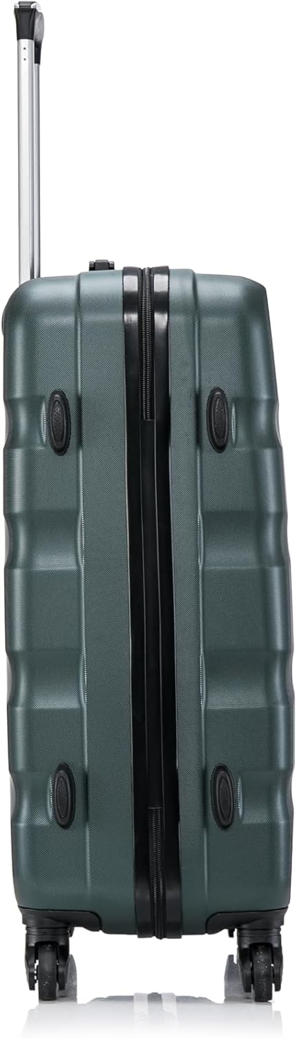CELIMS - Koffersets | mittelgrosser Koffer + Kulturbeutel | 20kg Koffer | 4 Räder | Dunkelgrün Set M