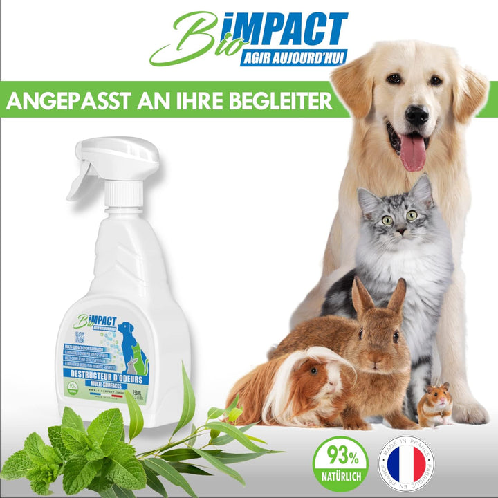 bioimpact Hundeurin und Katzenurin Geruchsentferner 2X750ml Natürlich - Nicht Abstossend - Geruchsne