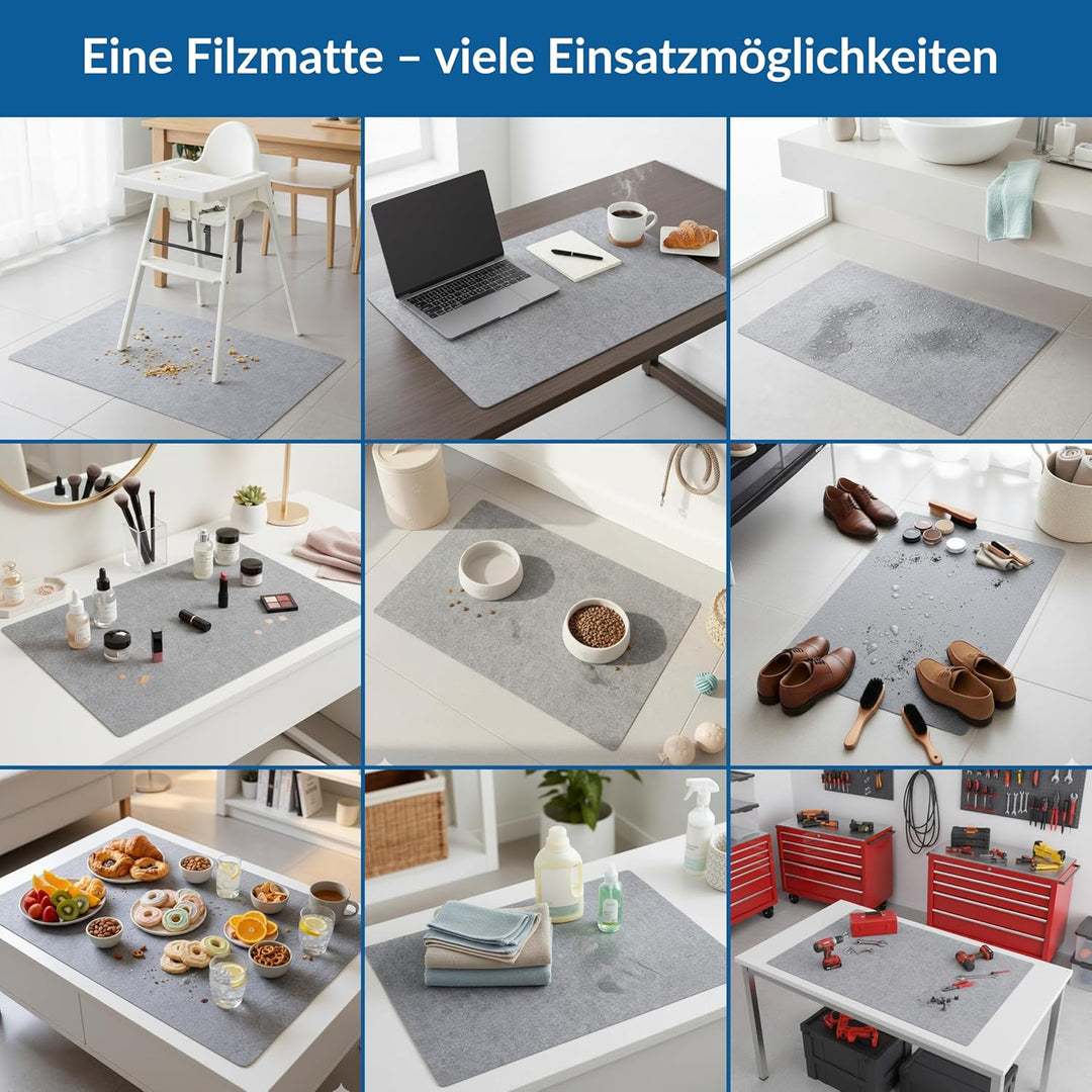 cocofy Fussmatte dünn 2 mm extra flach 60x90 cm, Schmutzfangmatte dünn innen, dünne Fussmatte aus Fi
