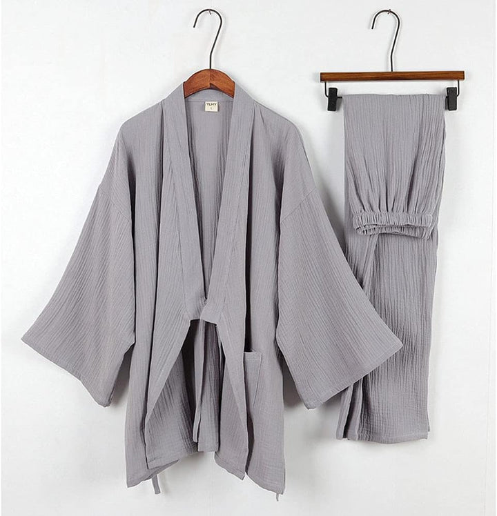 Japanische Kimono Loose Casual Home Pyjamas für Herren Nachtwäsche Grösse XL O64