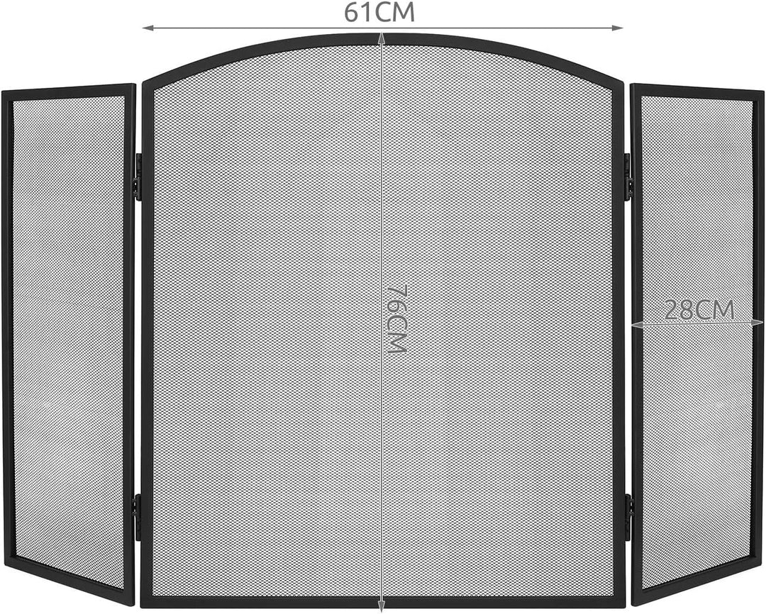 3-seitiger Kaminschirm Kaminfunkenschutz Funkengitter Schwarz