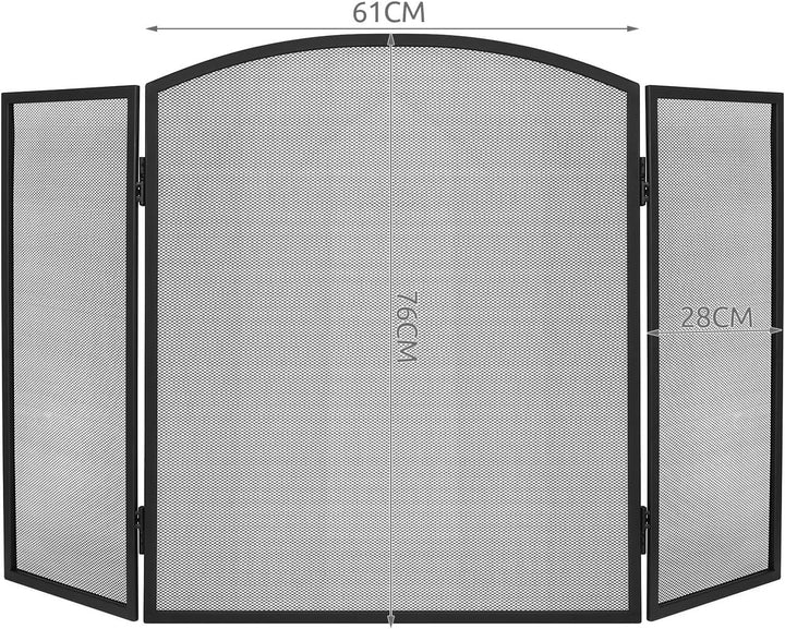 3-seitiger Kaminschirm Kaminfunkenschutz Funkengitter Schwarz