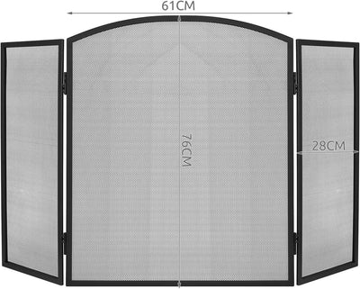 3-seitiger Kaminschirm Kaminfunkenschutz Funkengitter Schwarz