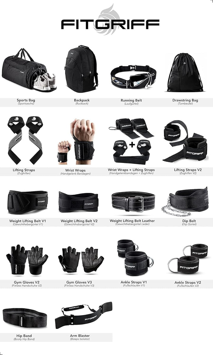 Fitgriff® Gewichthebergürtel V2 - Gewichtheber Gürtel für Damen und Herren - Bodybuilding, Krafttrai