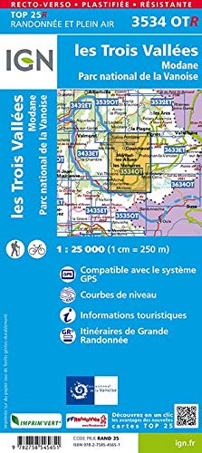 Les Trois Vallées / Modane PN de La Vanoise (3534OTR) (TOP 25R), Karte