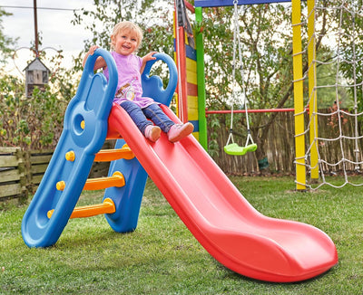 BIG - Fun-Slide - 152cm lange Rutschbahn, Nutzung für den Hausgebrauch, rot-blaue Rutsche für drinne