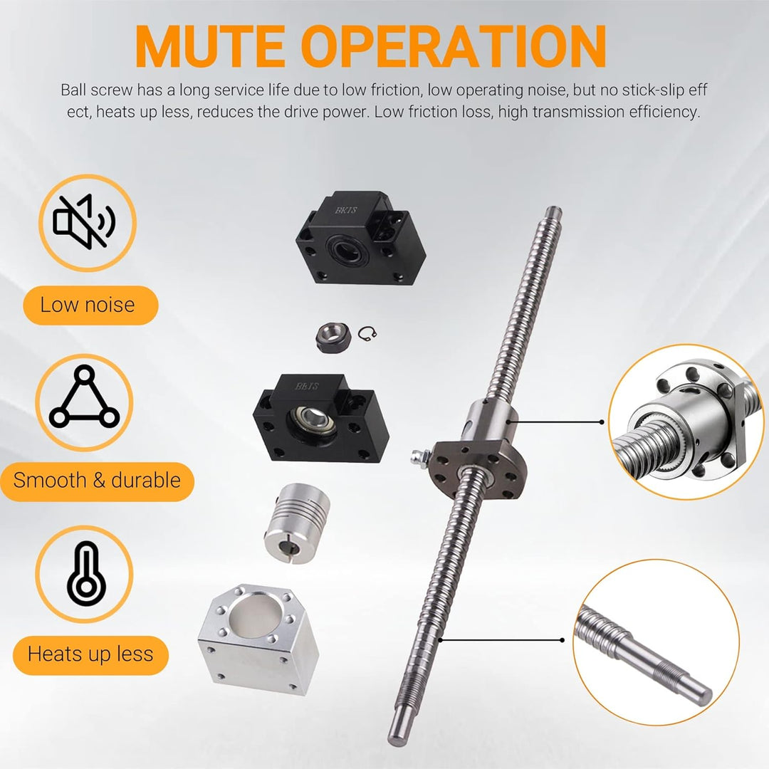 CNCYEAH Linearführung kit, 2PCS HGR20-400mm Linearführungsschiene +1PCS Kugelumlaufspindel SFU1605-4