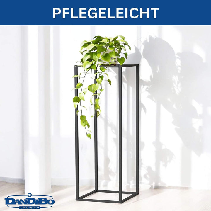 DanDiBo Pflanzenständer Metall Schwarz Eckig 80 cm 96588 Beistelltisch Hoch Blumenhocker Blumenständ