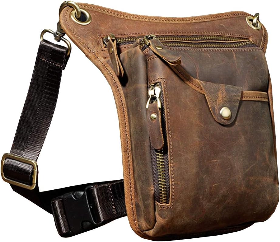 Leder Taille Pack Drop Leg Bag für Herren Damen Gürtel Bauchtasche Mehrzweck Motorrad Fahrrad Outdoo