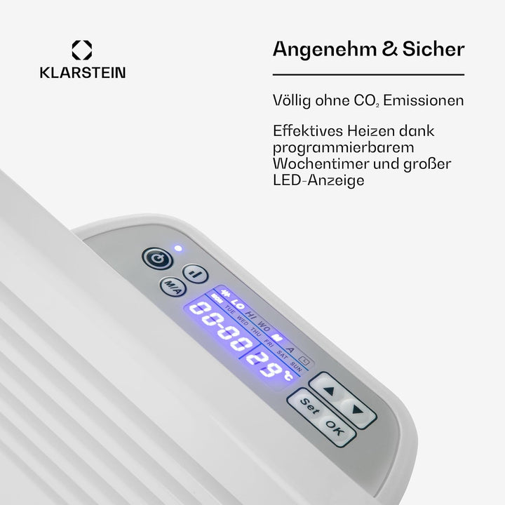 Klarstein Elektrischer Heizkörper mit geringem Energieverbrauch, 2000 W, elektrische Heizung für den