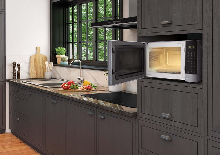 Beko MOC201103S Mikrowelle, digital, 20 l, 700 W, Silber, 45,2 x 32,5 x 23,7 cm Silber / Schwarz, Si