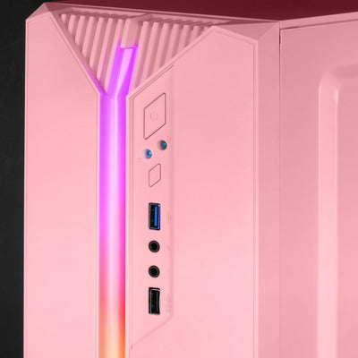 Mars Gaming MC-S1 Rosa, Kompaktes Micro-ATX Gaming PC Gehäuse, ARGB Beleuchtung 12 Modi, FRGB Lüfter