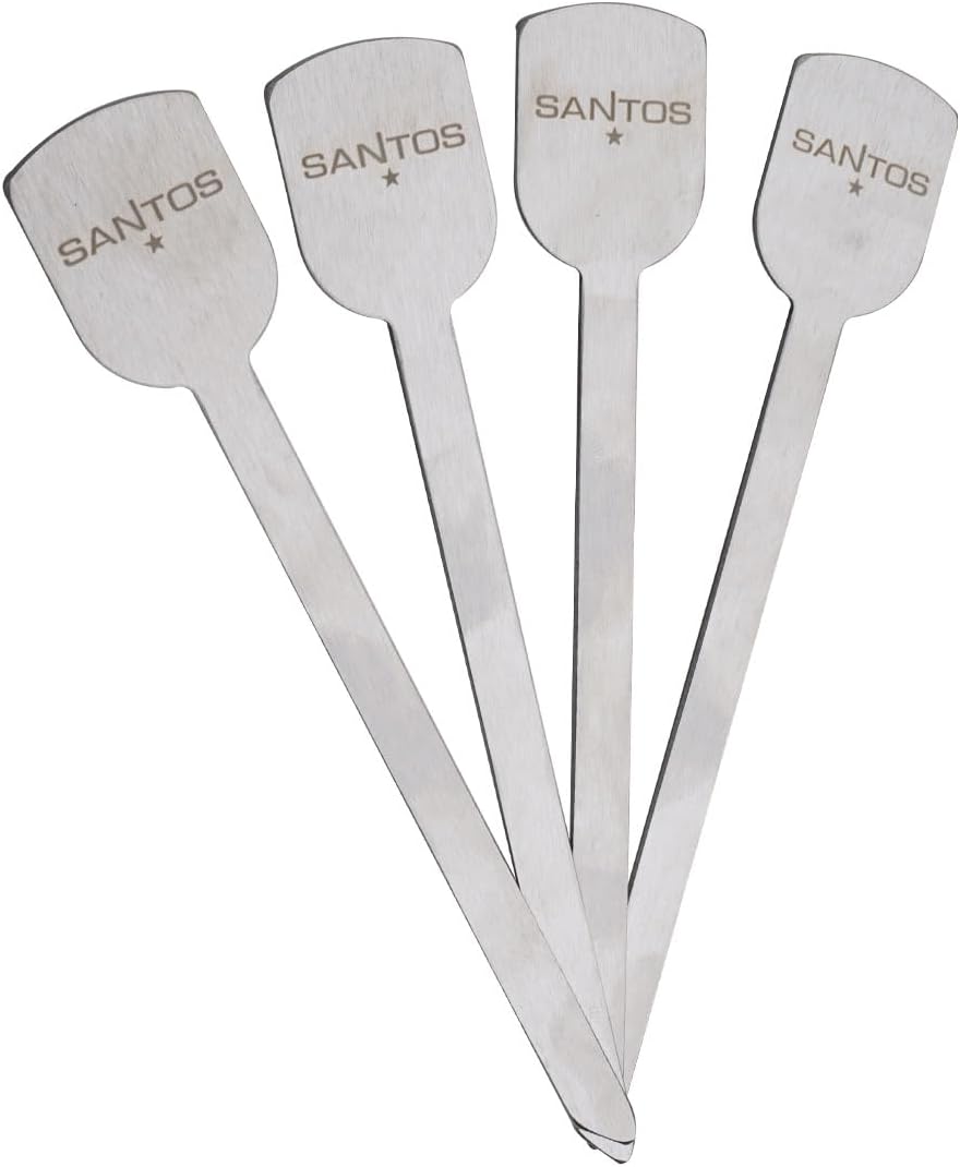 SANTOS Burger Set - 10-teilig: Edelstahl Presse, Wender, Smasher, Schmelzglocken & Spiesse für perfe