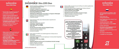 Swissvoice Xtra 2355 Duo schnurloses DECT Grosstasten Telefon mit Anrufbeantworter, Zwei Mobilteile,