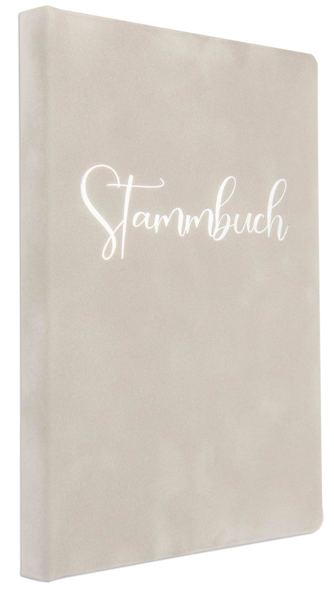 Stammbuch Klemmschiene Grau Corsivo Samt Hochzeit Familienstammbuch