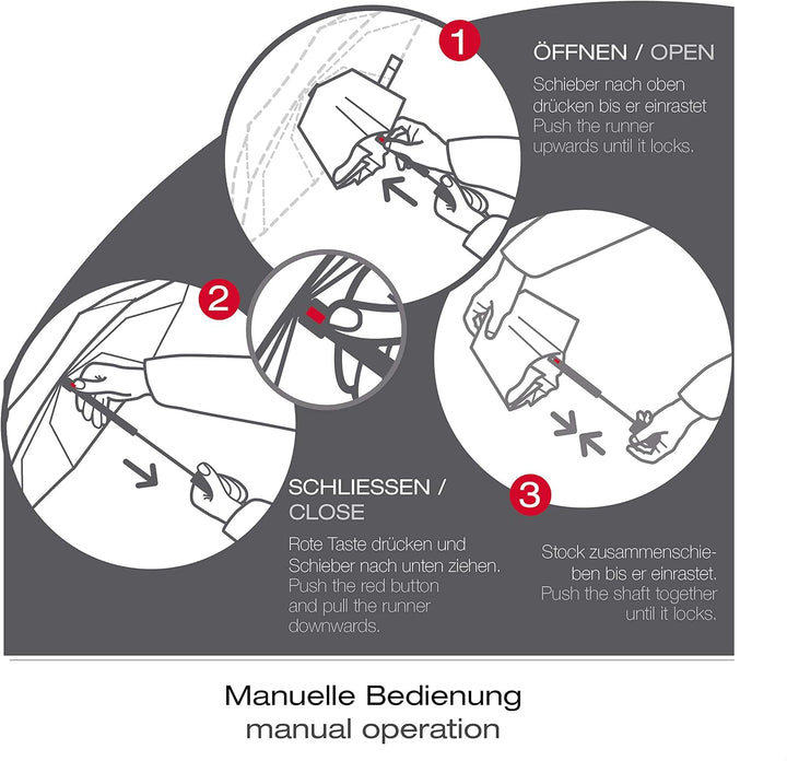 Knirps Taschenschirm T.050 Medium Manual Bolero – Besonders leicht – Schlankes Packmass –Windkanal g