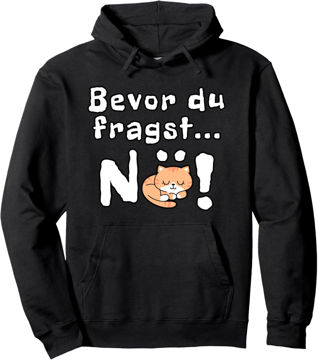 Bevor du fragst nö Spruch Lustig Katze Katzen Pullover Hoodie