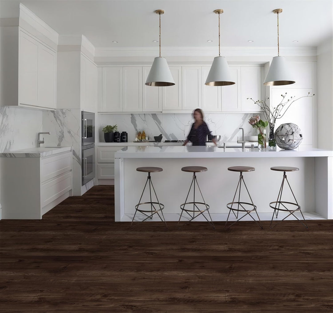 Oxdigi PVC Bodenbelag Selbstklebende 1.6m², Verdickt Holzoptik Vinylboden Bodenfliesen für Eingangst