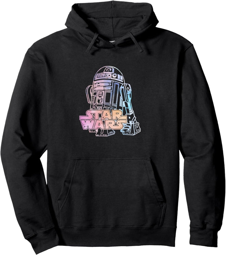 Star Wars R2-D2 Neon Line Portrait & Classic Logo Pullover Hoodie