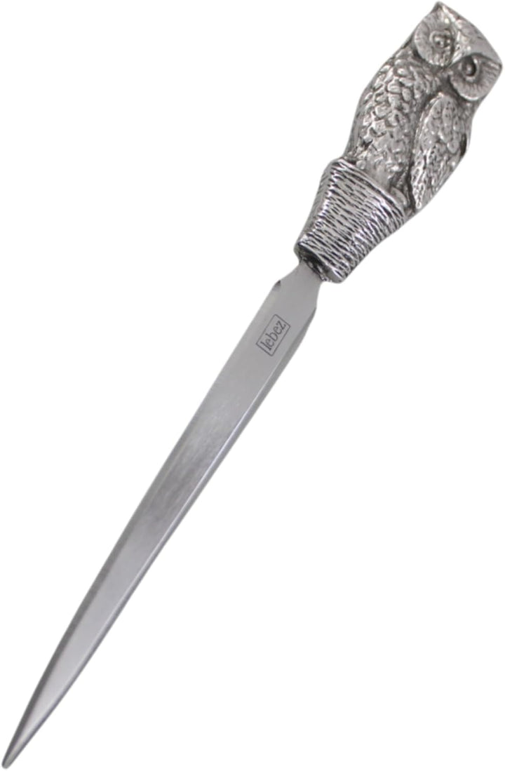 Cavagnini, Eleganter Brieföffner aus Edelstahl und Zinn, inklusive Geschenkbox (Eule) Gufo, Gufo