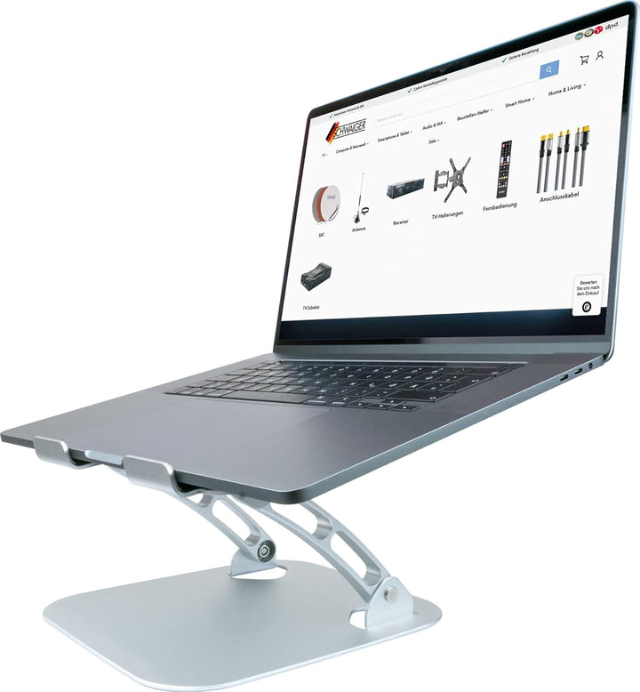 SCHWAIGER LPS1720 513 Laptopständer Computerhalter Notebookständer Laptop-Halter Aluminium belüftet