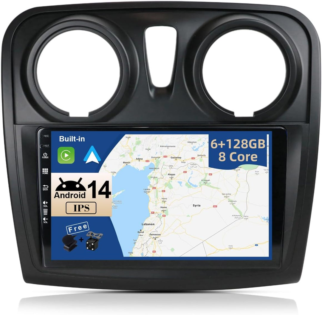 JOYX - [6G+128G] - Android 12 IPS Autoradio Passt für Dacia - Sandero (2012-2017) - Kabellos CarPlay