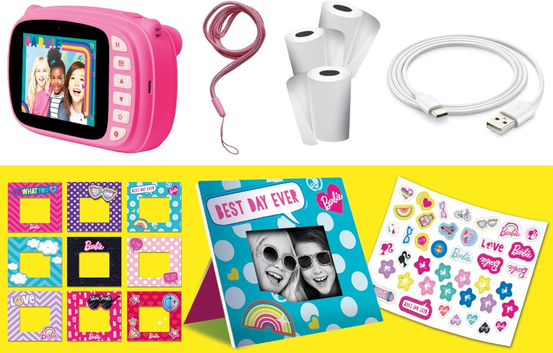 Lisciani - BARBIE Print Cam - Sofortbildkamera BARBIE für Kinder ab 5 Jahren - 3 in 1: Sofortfotos S