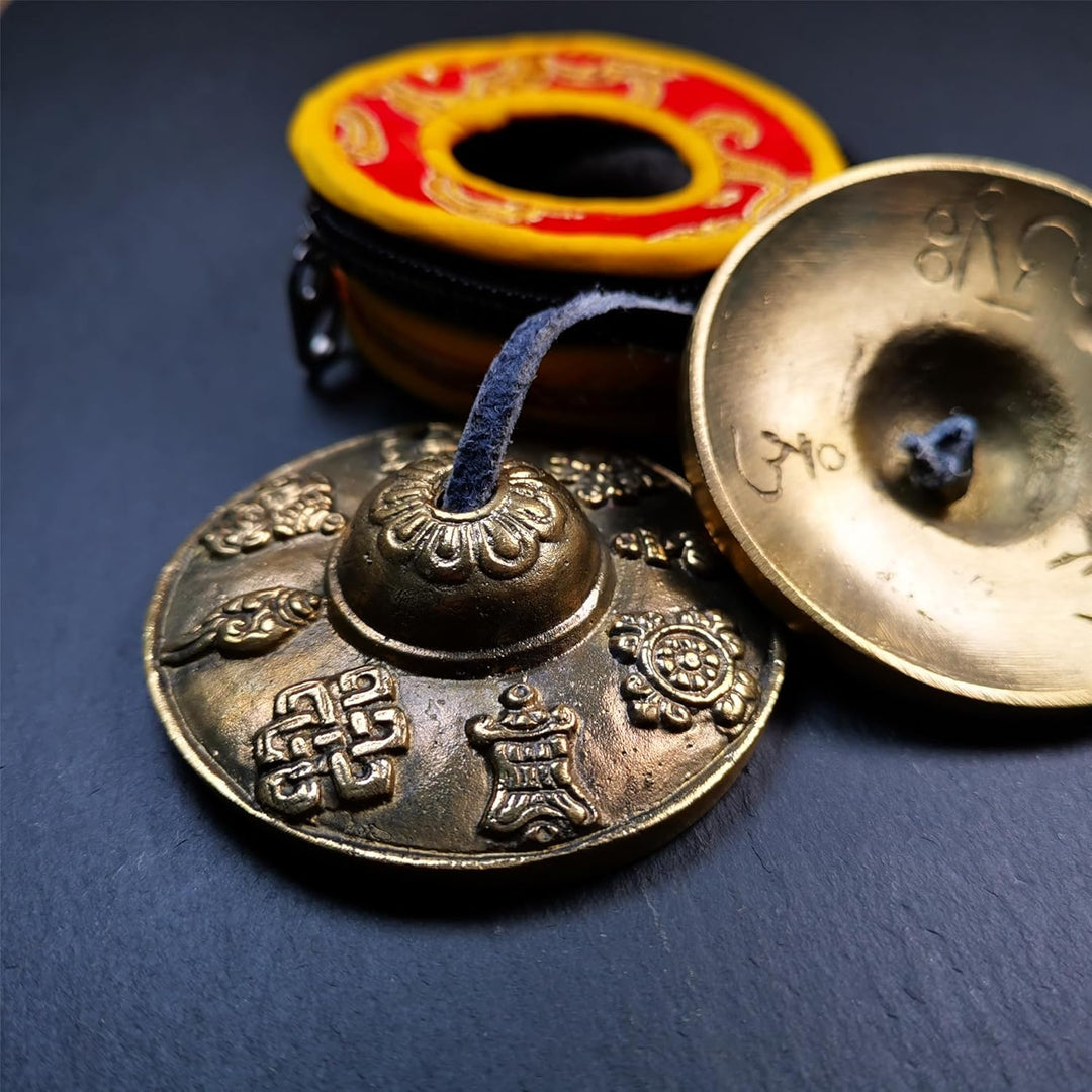 Gandhanra Tibetan Tingsha Glocke mit schönem Fall, für Klangheilung, Yoga, Meditation, Achtsamkeit -