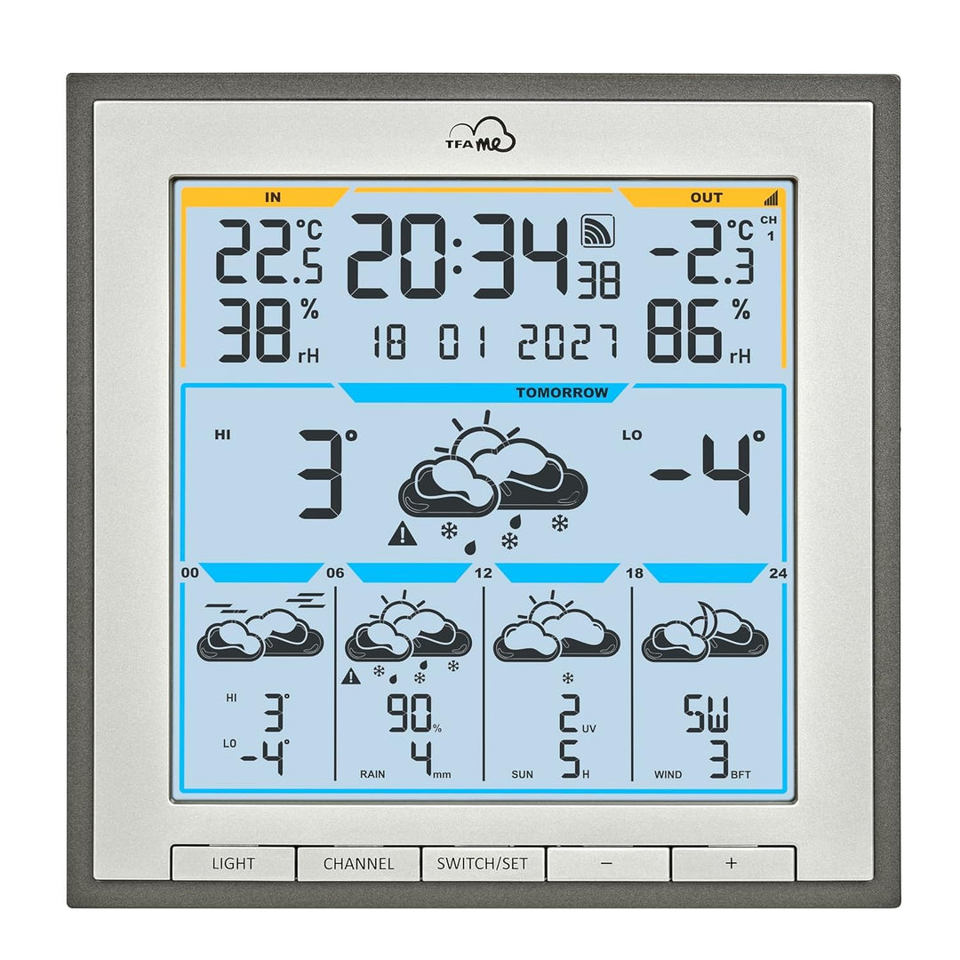 TFA 35.8105 WLAN Funkwetterstation TFA.me ID-08 Wetterprognose wetter.com 5 Tage mit Wettersymbolen,