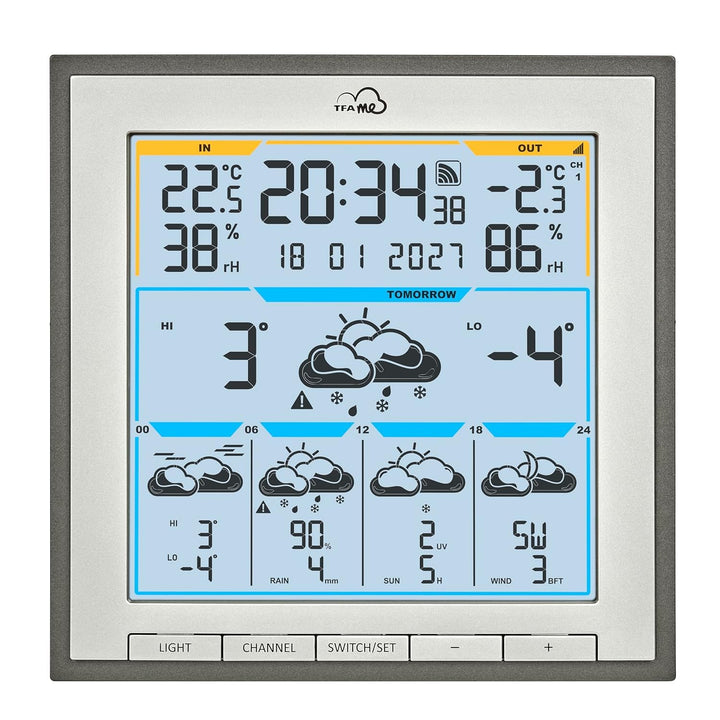 TFA 35.8105 WLAN Funkwetterstation TFA.me ID-08 Wetterprognose wetter.com 5 Tage mit Wettersymbolen,