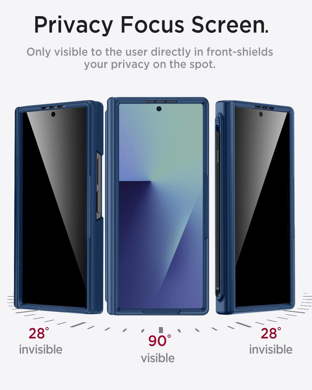 Miimall Magnetisch Hülle Kompatibel mit Samsung Galaxy Z Fold 7 Hülle mit S-Pen & Stifthalter, [Anti