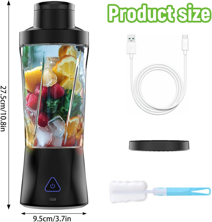 Tragbarer Mixer 700ml Smoothie Maker to Go, Tragbarer Entsafter mit 6 Klinge und USB Wiederaufladbar