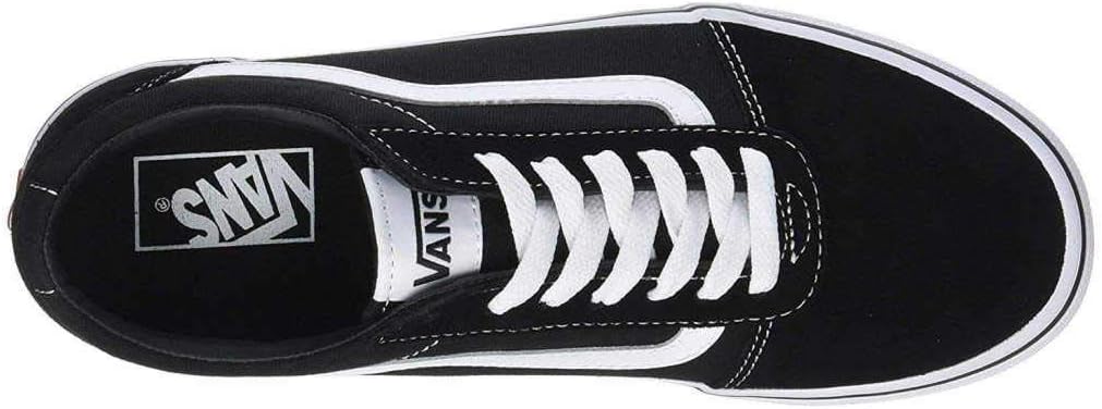 Vans Herren Ward Sneaker 38.5 EU Suede Canvas Black White, 38.5 EU Suede Canvas Black White