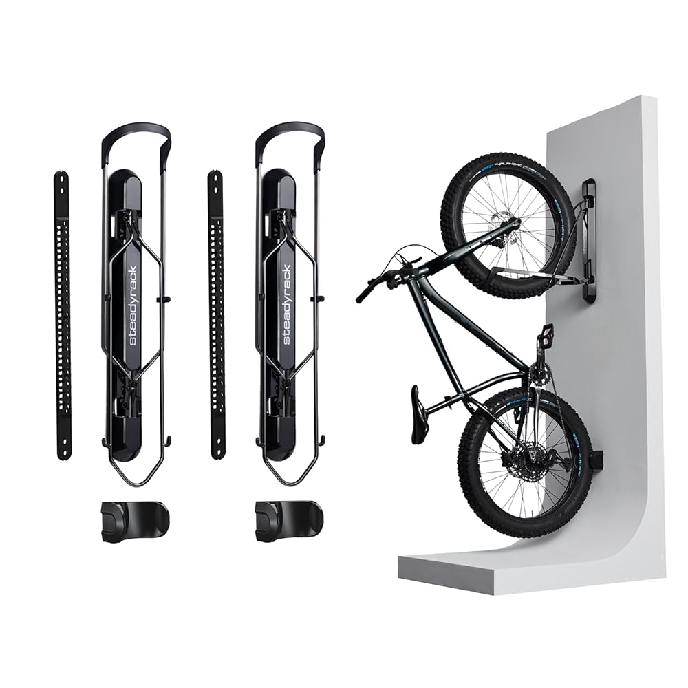 Steadyrack ProFlex Fat Fahrrad Wandhalterung - Vertikale Fahrradhalterung klappbar für Fatbikes, Plu